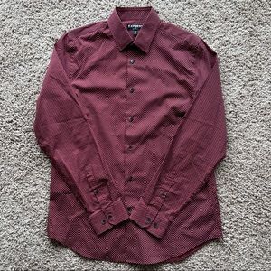 Men’s Express Button Up Dress Shirt | Size: M (15-15 1/2) | Maroon / Burgundy